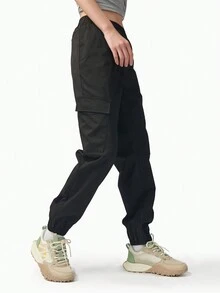 TECTOP 女士撞色徑步健行運動褲，輕量速乾防水運動褲，可穿戴於運動場、休閒室外和健身房，適用於運動服裝 - 黑色 - 查看 4