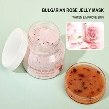 MOOYAM 250ML Polvo de mascarilla de gelatina para cara, Mascarilla de gelatina hidratante de rosa búlgara, hidratación, reafirmación, limpieza profunda y suavización de la piel, y polvo de mascarilla de hidrógeno exfoliante profesional 8.8 oz
