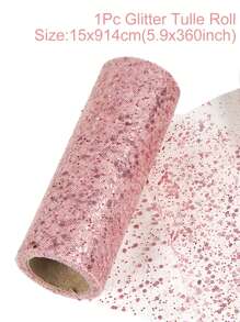 1PC 15cm/5cm Width Mini Rose Gold Glitter Tulle Roll Sparkling Tulle Ribbon Fabric Tulle Spool For DIY Wedding Accessories Birthday Party Decorations Gift Wrapping Bow Ribbon Back To School Valentine Day
