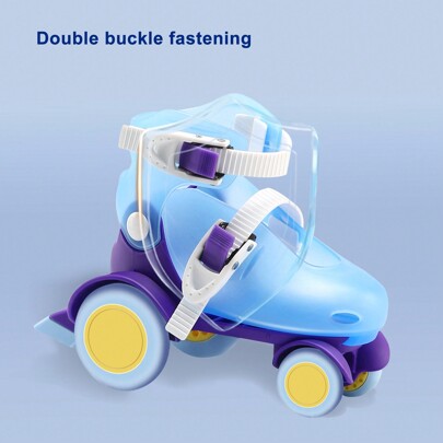 Cute Practice Inline Skates, 4-Wheel Double-Row & Stable Inline Skates, Blue Firework Print Inline Skates, Comfortable