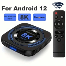 Transpeed Android 12 TV BOX Allwinner H618 Dual Wifi  Quad Core Cortex A53 Support 8K Video 4K BT Voice Media Player Set Top Box - EU C Type Plug(220-240V) - View 1