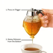 1入組亞克力糖漿分配器，適用於蜜糖、糖漿、果醬、番茄醬和果汁 - 白色 - 查看 6