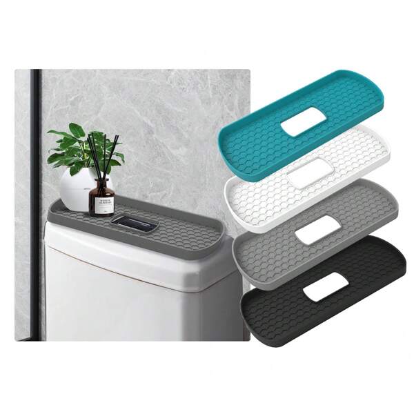 1pc,Silicone Toilet Storage Tray, Closestool Top Non-Slip Pad, Bottles Ornament Plants Storage Holder Mat For Toilet Tank, Toilet Perfume Lotion Organizer, Toilet Supplies, Home Essential