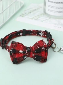 1 Stück verstellbares Haustier Halsband mit Schleife, Weihnachtsbellen Dekor Katzenhalsband, geeignet für den täglichen Gebrauch - Verschiedenfarbig - Übersicht 9