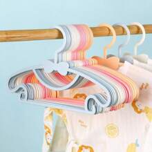 30/25/20/15/10/5pcs Multi-Functional Children Hangers, Baby Small Clothes Drying Rack, Non-Slip Newborn Clothes Hanger For Home Use - Pink - View 4
