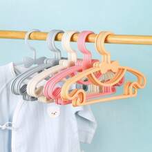 30/25/20/15/10/5pcs Multi-Functional Children Hangers, Baby Small Clothes Drying Rack, Non-Slip Newborn Clothes Hanger For Home Use - Pink - View 3