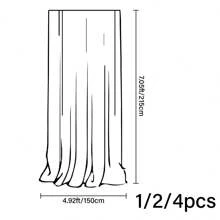 1 件装白色背景窗帘，防皱透明布艺窗帘，适用于婚礼拱门派对舞台家居装饰、圣诞节 - 白色 - 查看 6
