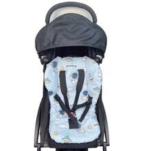 1PC Baby Stroller Seat Cushion For Boys Girls Cute Cartoon Space Soft Seat Liners Toddler Umbrella Stroller Insert Padding Carriage Cushion Breathable Stroller Mat Universal For Dinner Chair - Blue - View 4