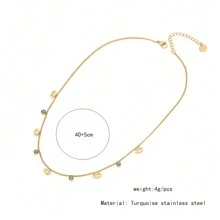 Freegrow 1條不鏽鋼項鍊，綠松石石眼設計，適合女性日常穿戴