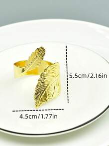 Anelli portatovaglioli in metallo a foglia, confezione da 20 pezzi/12 pezzi/6 pezzi/4 pezzi/2 pezzi - Multicolore - Visualizzare 4