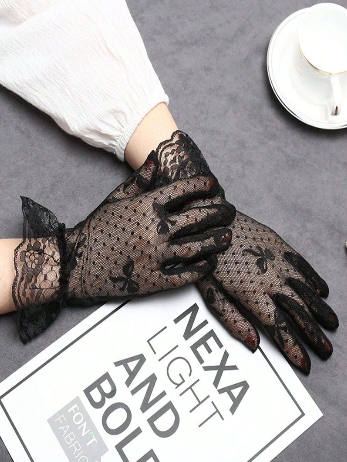 1pc Children Lace Gloves, Korean Version, Summer New Arrival, Girls