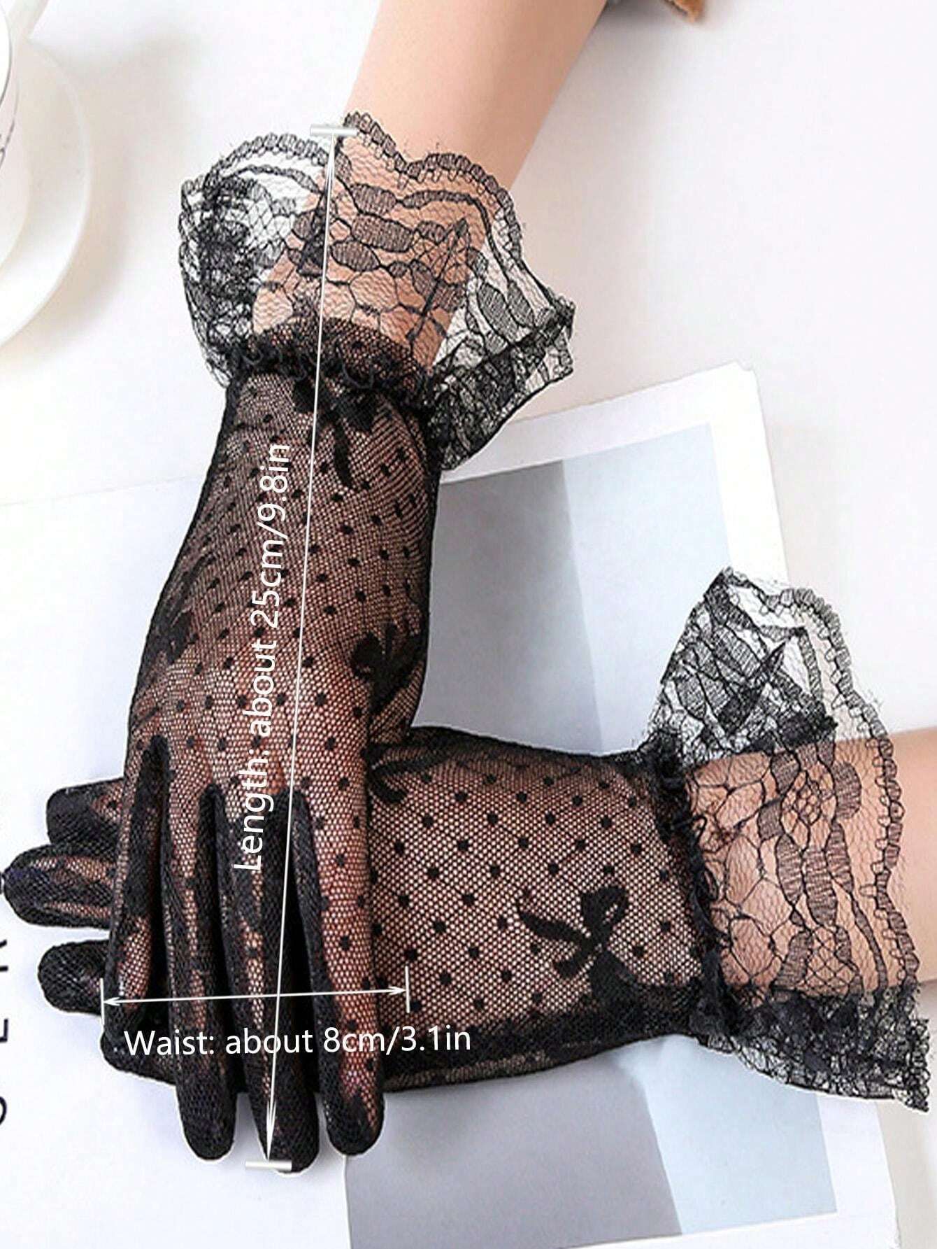 1pc Children Lace Gloves, Korean Version, Summer New Arrival, Girls