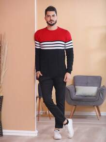 Men Sweaters - 紅色 - 查看 1