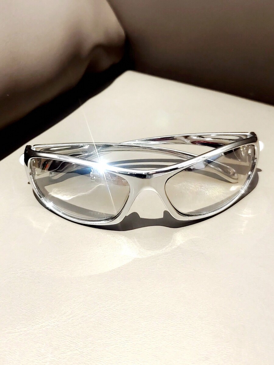 POLASUP 1pc Y2K Technology Electroplated Silver Full Wrap Fashion