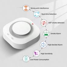 PGST PA-441 1個式火煙探測器，適用於廚房煙感傳感器、防火安全設備，適用於房屋、辦公室、商店煙霧洩漏探測器（不包括電池） - 白色 - 查看 3