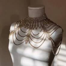 1 pièce Bijou d'épaule col élegant grand collier pour femmes robe épaule dénudée robe de mariée accessoires d'épaule
