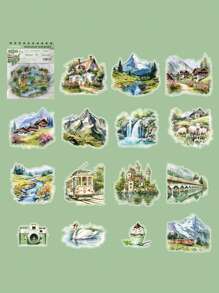 TiTiPaPa 30PCS Paris, London, Switzerland And Other Regions Vintage Sticker Bag Decorated Laptop Phone Case Water Bottle Backpack Skateboard Suitcase Motorcycle Classic Toy Paper-Cut Thin DIY Stationery Decal