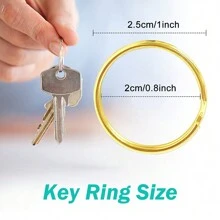 20 个旋转龙虾扣钥匙扣，带 10 个钥匙圈和 10 个钥匙扣，DIY 珠宝工艺品，男女情人节礼物 - 金色 - 查看 3