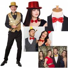 1x Shiny Sequin Bowknot, Glitter Sparkly Bowtie, Sparkling Adjustable Pre-Tied Bowknots, Glittering Clown Dicky Dance Bowknot For Fancy Dress Costume Party Carnival - Multicolor - View 3