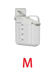 1 pieza Contenedor de almacenamiento para detergente de lavandería, dispensador transparente de detergente con taza medidora y marcas de escala, caja sellada a prueba de humedad para detergente y otros suministros de lavandería - Blanco - Ver 10