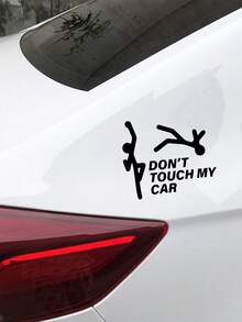 1 pieza, Pegatina de coche removible que dice "No toques mi carro" - Negro - Ver 1