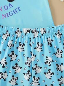 年輕女孩夏季清爽無袖上衣和短褲套裝，多種件數 - 彩色 - 查看 5