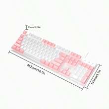 Bàn phím chơi game màu hồng EWEADN GX320Z, 104 phím tắt tiếng Butto và bàn phím màng máy tính USB có đèn nền màu trắng cho trò chơi và văn phòng, cho máy tính xách tay Windows - Hồng - Xem 2