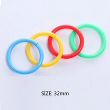 High Toughness Double Buckle Binder Loose Leaf Ring Plastic Binder Ring, 50pcs/Pack - Multicolor - View 9