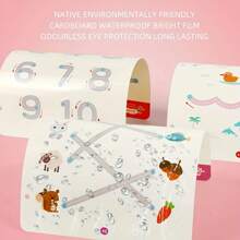 Montessori Painting Toy, Pen Control Training Erasable Paper, Fun Children's Early Education Shape Math Competition Game Exercise Book, Learning Activity Educational ToyOffice, School, Drawing,Student,Markers,Stationery,Boys,Girls,School Supplies