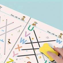 Montessori Painting Toy, Pen Control Training Erasable Paper, Fun Children's Early Education Shape Math Competition Game Exercise Book, Learning Activity Educational ToyOffice, School, Drawing,Student,Markers,Stationery,Boys,Girls,School Supplies
