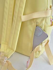 Children's Spring/Summer New Solid Color Simple Backpack, Unisex Casual Daypack - A - View 7