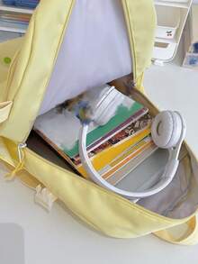 Children's Spring/Summer New Solid Color Simple Backpack, Unisex Casual Daypack - A - View 5