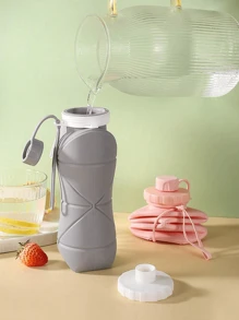 一個五顏六色運動可折疊矽膠水瓶，輕巧便攜，耐用，防漏，可重複使用，運動可摺疊矽膠水瓶，便攜縮攏杯體，厚實耐用，很適合健身房，露營，遠足，旅行和運動 - 彩色 - 查看 10