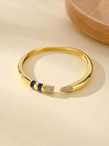 1 chiếc Vòng tay nữ mạ vàng 18k nhiều màu CZ Valentine, Quà tặng trang sức sang trọng cho ngày hẹn hò, Ngày lễ tình nhân, Mẹ, Mẹ, Ngày của Mẹ, Quà tặng - vòng tay mở - Xem 16