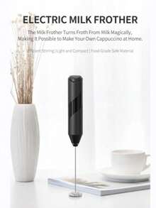 1入奶泡攪拌器手持式攪拌機，泡沫攪拌機，蛋拂器，使用手持電動奶泡器在家中製作美味咖啡飲品！ - 彩色 - 查看 3