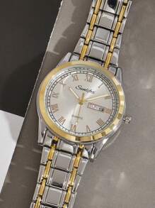 SUNLIFEX Business Casual Men Wristwatch With Simple Design, Calendar And Water Resistance Features, And Sophisticated Dial For Formal Occasions. Comes With A Watch Gift Box And A Band Length Adjuster.