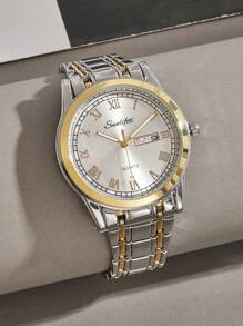 SUNLIFEX Business Casual Men Wristwatch With Simple Design, Calendar And Water Resistance Features, And Sophisticated Dial For Formal Occasions. Comes With A Watch Gift Box And A Band Length Adjuster.