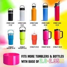 Neon Protective Silicone Boot For  Cup 20-40oz,  12-24oz & 20-40oz, Antislip Sleeve Cover Neon For More Tumblers & Water Bottles With 2.8-2.95" Base - Multicolor - View 5