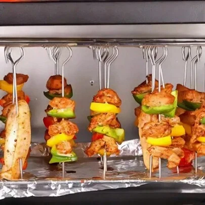 10pcs Hanging Skewers, For Air Fryer, Grill, Oven, Stainless Steel Kebab Sticks Approx. 20cm Length