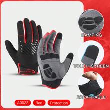 Kyncilor 1 Đôi Găng tay thể thao đạp xe thời trang màu đen, xanh dương và đỏ dành cho nam và nữ, chất liệu nylon thời trang và mát mẻ, bảo vệ và chống trượt, lưới thoáng khí, công nghệ in vảy, mở khớp, tay cầm linh hoạt, màn hình cảm ứng ngón tay, có thể điều chỉnh, đệm dày SBR hấp thụ sốc và chống mài mòn dành cho leo núi, đạp xe, tập thể dục, găng tay thể thao ngoài trời - Nhiều màu - Xem 9