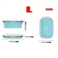1PC,Collapsible Silicone Food Container Portable Colorful Bento Containers Lunch Box Microware Home Kitchen Outdoor Food Storage Picnic Camping Rectangle Outdoor Box Portable Food Bowl Utility Tools Outdoor Tools