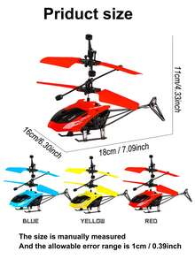 1pc Quà tặng cho trẻ em Máy bay trực thăng điều khiển từ xa Rc Đồ chơi bay bằng nhựa Cảm biến cử chỉ Máy bay Đồ chơi giáo dục tương tác có đèn LED Bộ cho bé trai và bé gái (Có phiên bản điều khiển từ xa và không có phiên bản điều khiển từ xa) - nhiều màu - Xem 10