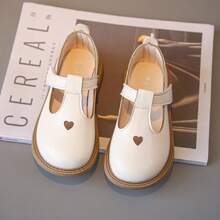 Girls' Leather Soft Sole Casual Flat Shoes For Children, All-Match Style