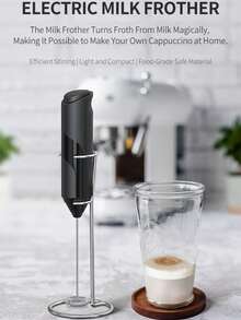 1入奶泡攪拌器手持式攪拌機，泡沫攪拌機，蛋拂器，使用手持電動奶泡器在家中製作美味咖啡飲品！ - 彩色 - 查看 8