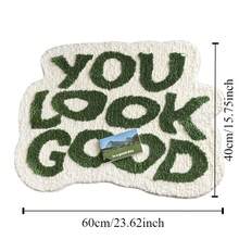 1入組40x60cm吸水防滑仿羊毛字母簡約家居室內地毯地墊床邊臥室毯子