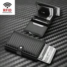 PU Black RFID Dad Gifts Slim Lightweight Portable Cash Money ID Card Card Slot Coin Pocket Short Wallet Small Pouch Small Purse Pocket Wallet For Birthday Gift Anniversary On Valentine Day For College Student School Student Male Men Gift Bag Present Gifts For Teachers Men Gift Father Gifts Valentines Card Holder Card Holder Wallet Business Card Holder Credit Card Holder