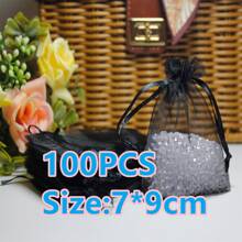 100pcs Organza Gift Bags, 7*9cm Size, Suitable For Weddings, Candy Favors, Gifts, Parties, Home Decor, Baking, Jewelry, All Seasons And Celebrations - Multicolor - View 12