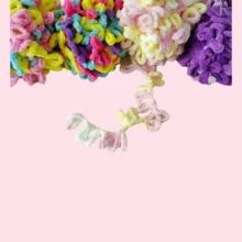 1入700厘米/ 276英寸漸變色手指環紗線，適用於DIY手工毯子圍巾帽子100G+/-10G 100％聚酯 - 黃藍粉色 - 查看 9