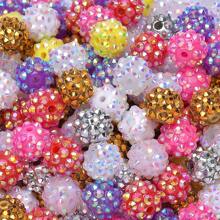Pen Beads, 12mm/16mm/20mm Rhinestone Beads,10pcs Thick Bubble Gum Large Spacing Beads For Beaded Pens, Fancy Beaded Pens, Candy Sparkling Ball Beads In Bulk - Round Beads - View 2