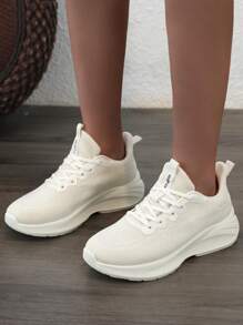 Women's Sports Shoes, 2024 Summer New Air Mesh Lightweight Shock Absorbing Running Shoes For Casual Wear - Beige - View 7